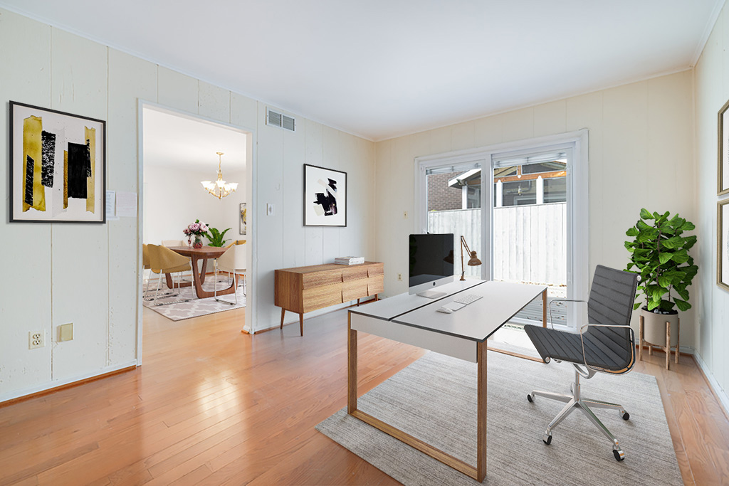 Same living room after virtual staging
